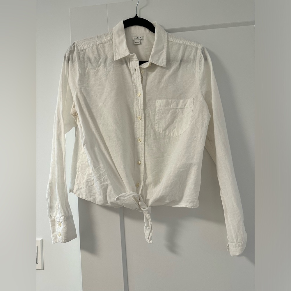 J Crew White Button Up